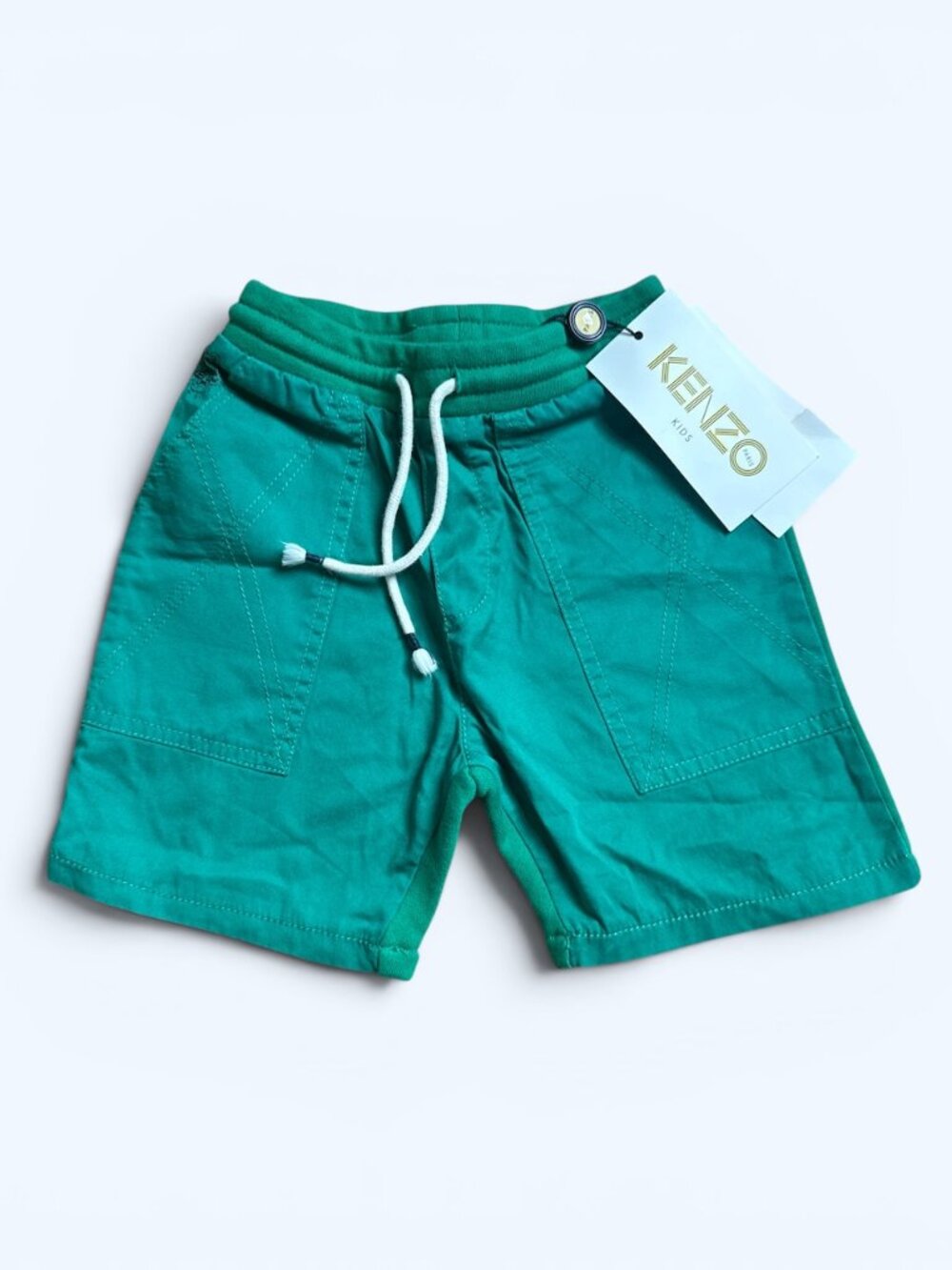 NWT KENZO Kids Blake Cotton Shorts 4A Light Green